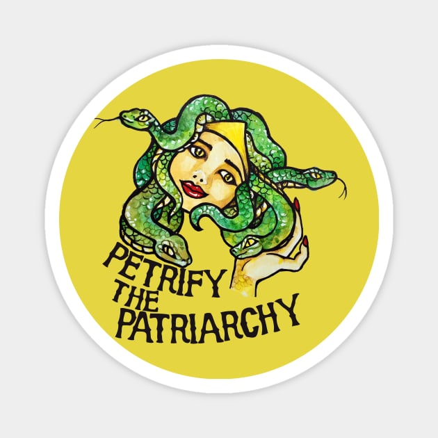 Petrify the Patriarchy Medusa Feminist Magnet by bubbsnugg